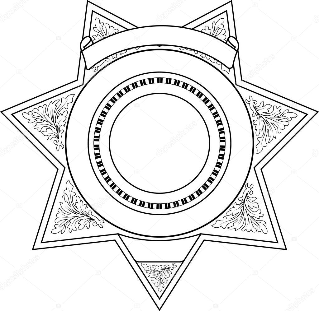 Sheriff Badge template blank.
