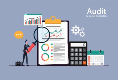 İş denetimi, finansal rapor veri analizi, grafik ve diyagramlarla analitik muhasebe kavramı