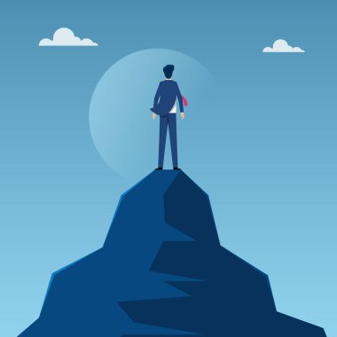 Dağın tepesindeki iş adamı.