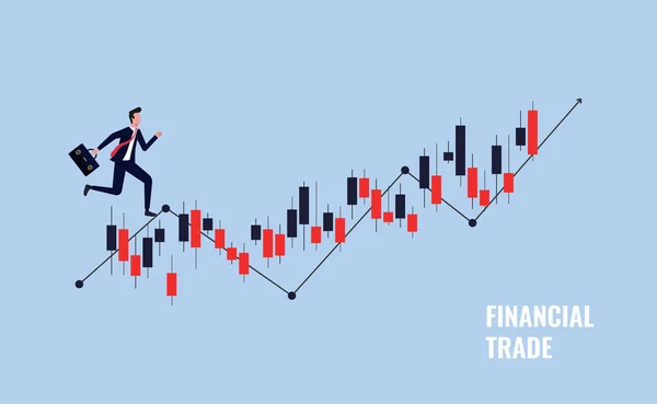 Έννοια Χρηματοοικονομικού Εμπορίου Επιχειρηματικές Επενδύσεις Και Απεικόνιση Φορέα Χρηματιστηριακών Αγορών — Διανυσματικό Αρχείο