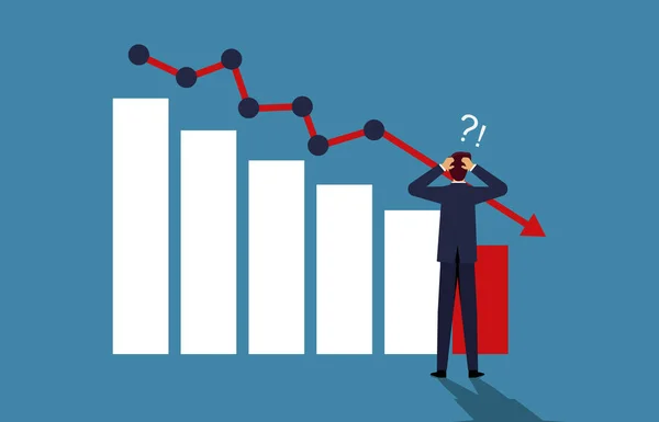 Geschäftskrisenkonzept Finanzmarkt Stürzte Vektor Illustration — Stockvektor