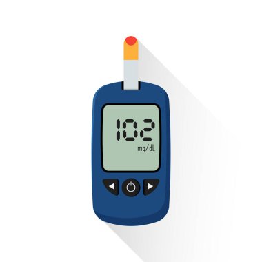 Tıbbi ölçüm aracı simgesi, kan glikoz vektörünü test ediyor