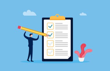 Turta diyagramını işaret eden iş adamları, iş konsepti vektör çizimi