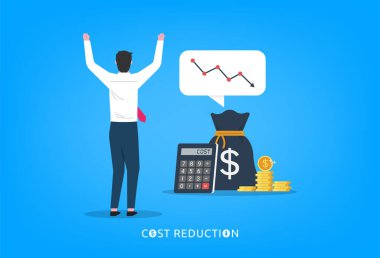 Maliyet düşüşü, maliyet kesintisi, optimizasyon iş konsepti.