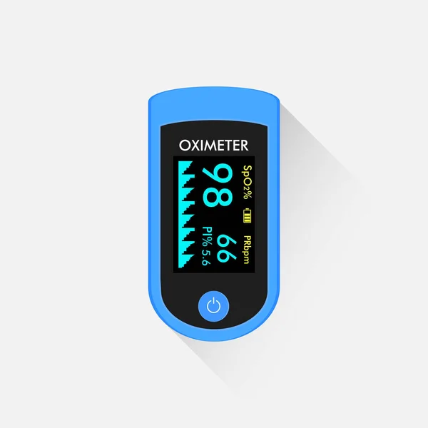 Oximeter Device Icon Flat Vector Saturation Oxygen Measurement — Stock Vector