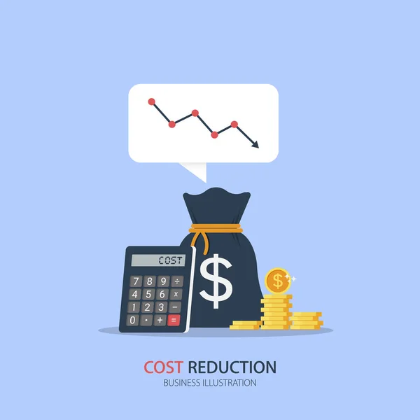 Μείωση Κόστους Μείωση Κόστους Βελτιστοποίηση Κόστους Επιχειρηματική Ιδέα Στοίβα Χρημάτων — Διανυσματικό Αρχείο