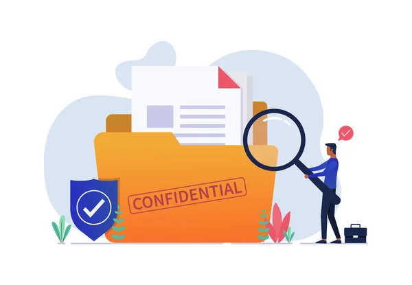 Confidential Data Protection Concept Personal Data Security Protection Idea Information — 스톡 벡터