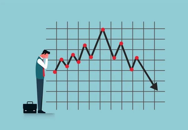 Illustratie Van Financiële Crisis Beurs Valuta Financiële Trend Pijl Economische — Stockvector