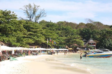 Koh Samet plajında geziniyor.