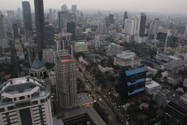 Cityscape Bangkok Silhouetted Sky — 스톡 사진