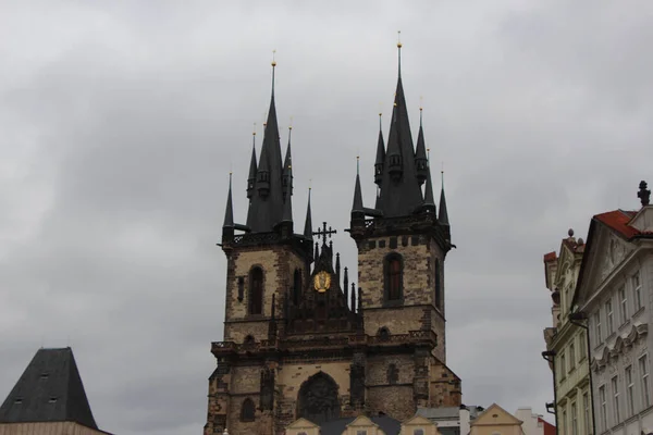 Andando Por Olhando Para Horizonte Ruas Praga — Fotografia de Stock
