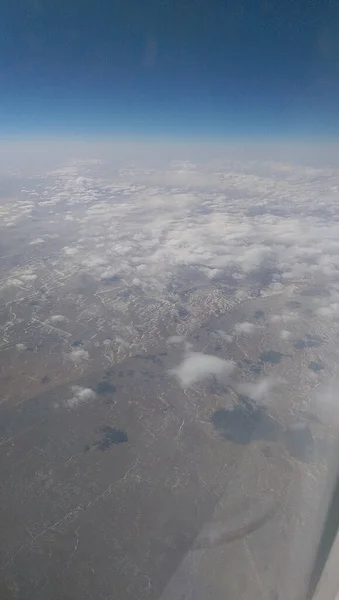 Sibirische Landschaften Von Einem Flugzeug Aus Betrachtet Das Über Dem — Stockfoto