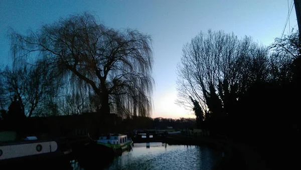 Daybreak River Lea Early Spring Just Hertford — 图库照片