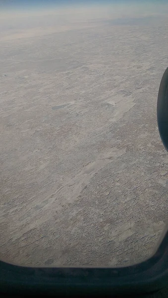 Sibirya Manzaraları Tepemizden Geçen Bir Uçaktan Görülüyor — Stok fotoğraf