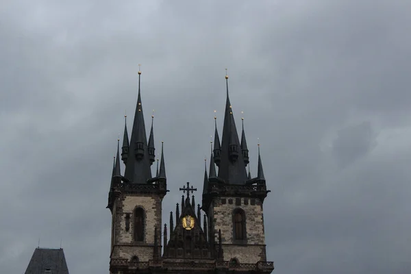 Andando Por Olhando Para Horizonte Ruas Praga — Fotografia de Stock