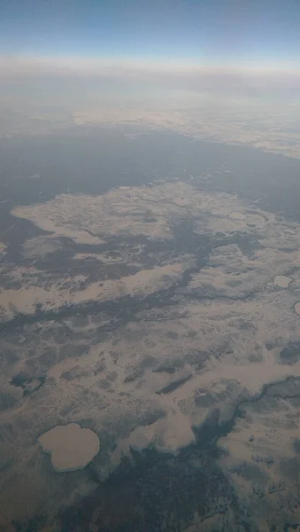 Siberian Landscapes Viewed Plane Passing Overhead — Stock Photo, Image