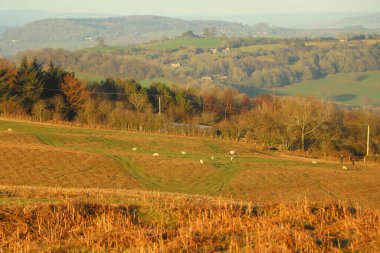 Burada kış güneşinin altında güneşlenen tepeler ve vadiler