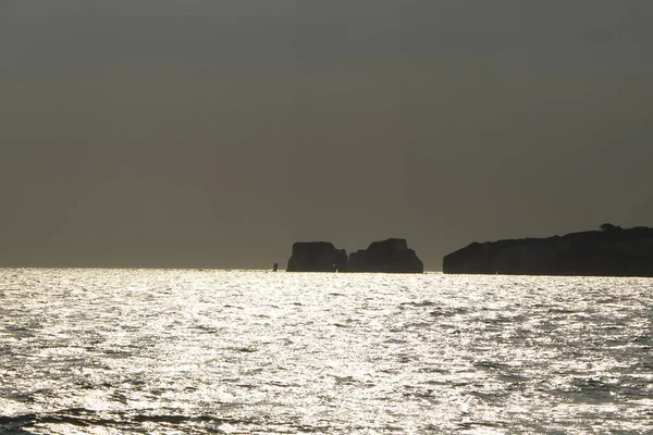 Playas Isla Purbeck Sol Decreciente Del Verano — Foto de Stock