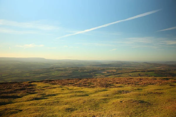 Herefordshire Kopce Údolí Vyhřívající Zimním Slunci — Stock fotografie