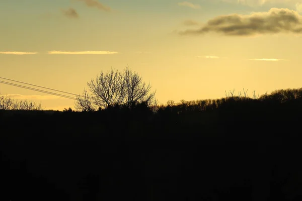 Pôr Sol Sobre Vales País Gales Para Fronteira Herefordshire Perto — Fotografia de Stock