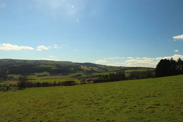 Herefordshire Kopce Údolí Vyhřívající Zimním Slunci — Stock fotografie