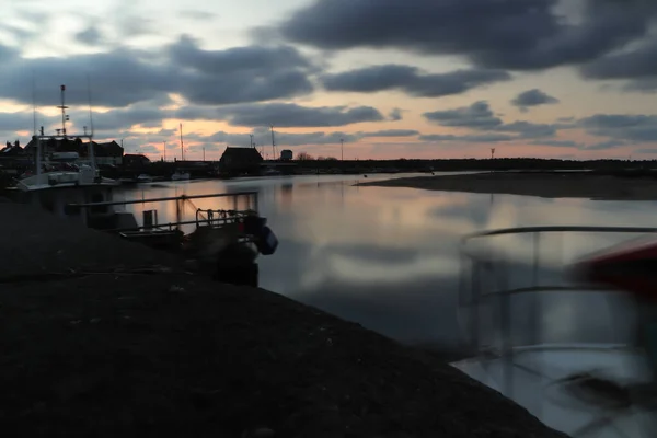 Crepúsculo Sobre Água Wells Next Sea — Fotografia de Stock
