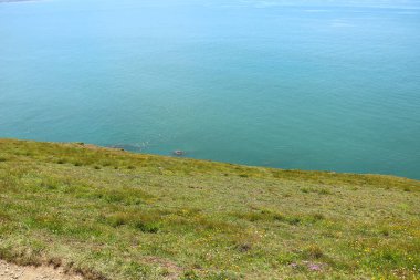 Dalgalar Kuzey Devon sahiline çarpıyor.