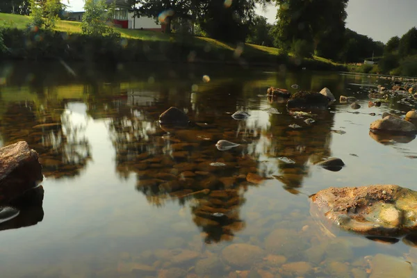 River Eden Running Appleby Westmoreland Glorious Summer Day — Stock Photo, Image