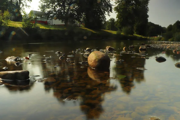 River Eden Running Appleby Westmoreland Glorious Summer Day — стоковое фото