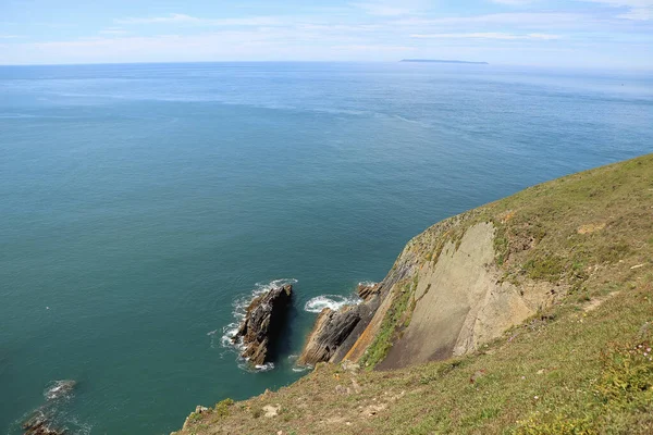 Waves Crashing North Devon Coast — 图库照片