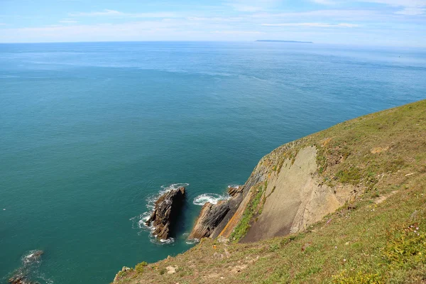 Vagues Écrasant Contre Côte Nord Devon — Photo