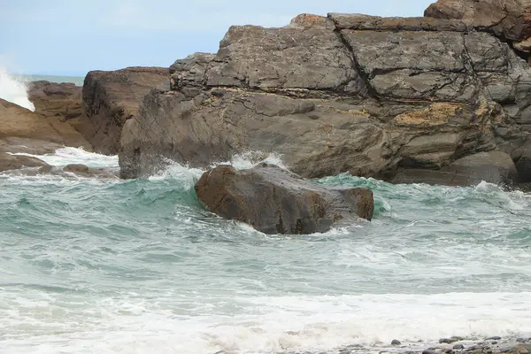 Waves Crashing North Devon Coast — Φωτογραφία Αρχείου