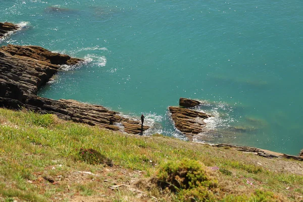 Хвилі Розбиваються Узбережжя Північного Девону — стокове фото