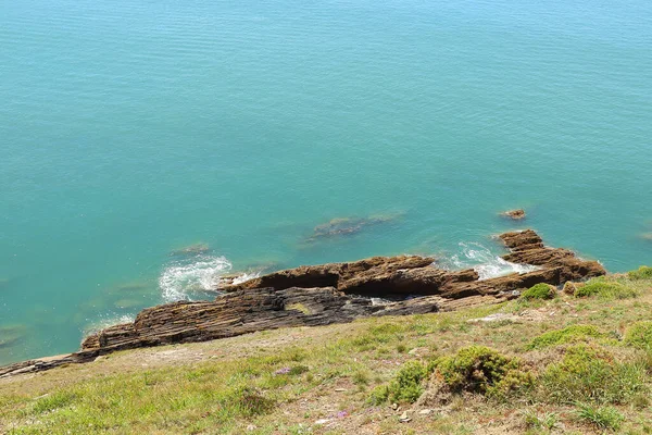 Vagues Écrasant Contre Côte Nord Devon — Photo