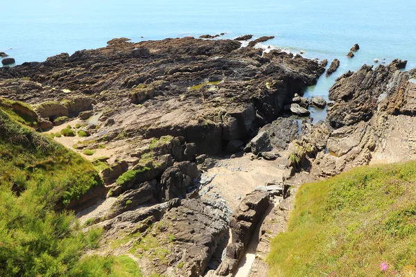 Dalgalar Kuzey Devon Sahiline Çarpıyor — Stok fotoğraf