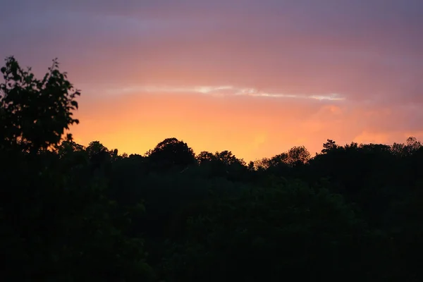 Puesta Sol Sobre Los Cielos Hertfordshire Sur Inglaterra —  Fotos de Stock