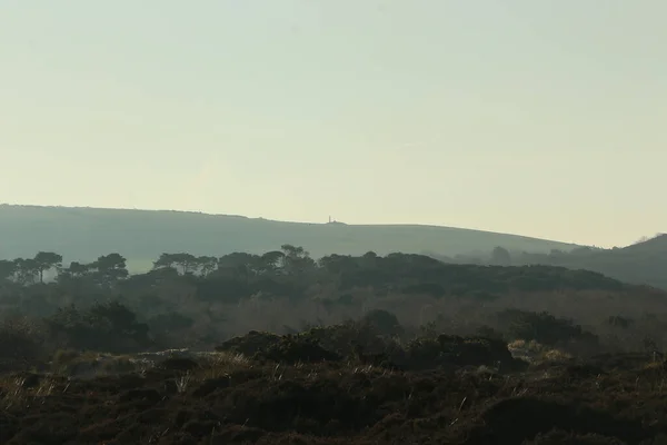 Exploring Studland Bay Views Bournemouth Isle Wight Beach Middle Winter — Stockfoto