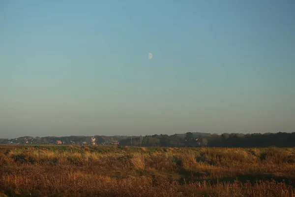 Sunset Tidal Marshes Blakeney Norfolk England Autumn — 图库照片