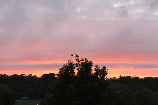 Pôr Sol Sobre Céus Hertfordshire Sul Inglaterra — Fotografia de Stock