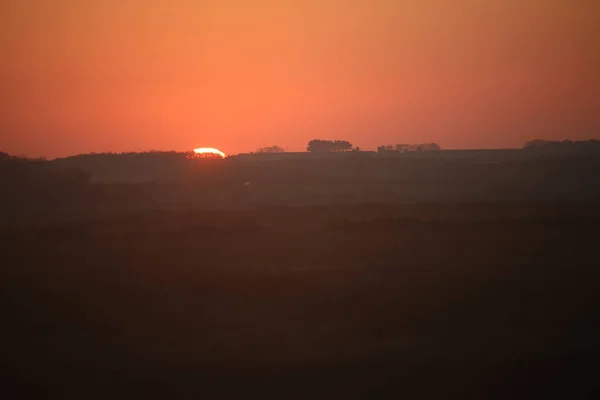 Naplemente Árapály Mocsarak Felett Blakeney Mellett Norfolkban Angliában Ősszel — Stock Fotó