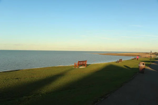 Fin Été Promener Sur Les Plages Whitstable Kent Royaume Uni — Photo