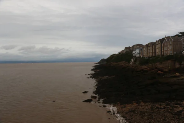 Severn River Seeing Animals Forests Piers Churches Clevedon Somerset Warm — стоковое фото
