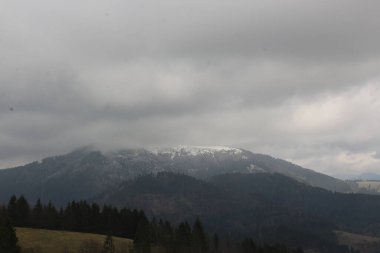 Sweeping views over the tree lined and occasionally snowy valleys and hills of the Black forest around Badenweiler in southern Germany near the border with Switzerland at the heart of Europe