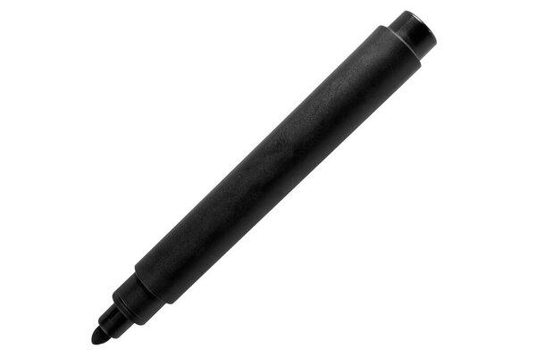 A black office school felt pen marker on white background. Isolated.