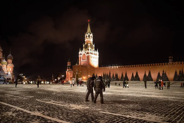 Москва Россия Января 2021 Года Великолепный Вид Московский Кремль Спасская — стоковое фото
