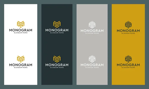 Abstract Letter Monogram Logos Collection Ícone Para Negócios Luxo Elegante — Vetor de Stock