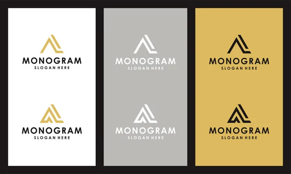 Absztrakt Betű Monogram Logók Gyűjteménye Ikon Luxus Üzleti Elegáns Egyszerű — Stock Vector