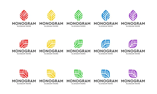 Sammlung Von Monogrammlogos Und Investitions Oder Wachstumslogos Symbole Für Unternehmensfinanzierung — Stockvektor