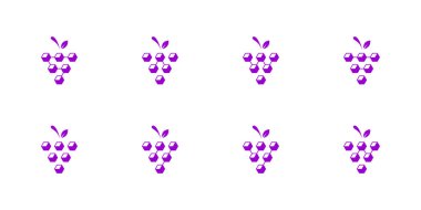 abstract grape fruit logo collection with squares. Premium Vectors.	