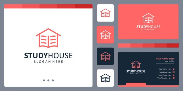 Inspiração Para Forma Logotipo Casa Forma Logotipo Livro Com Modelo — Vetor de Stock
